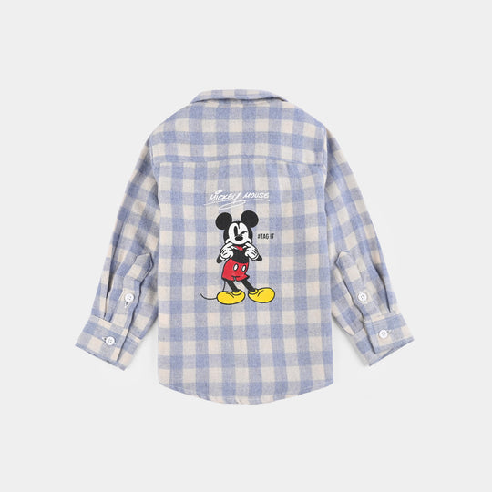 Infant Boys Flannel Shirt-Light Blue