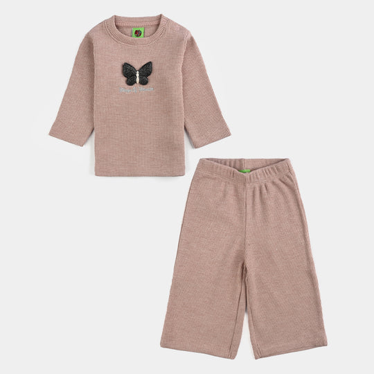 Infant Girls Jacquard Suit CUTE MOMENTS-PINK