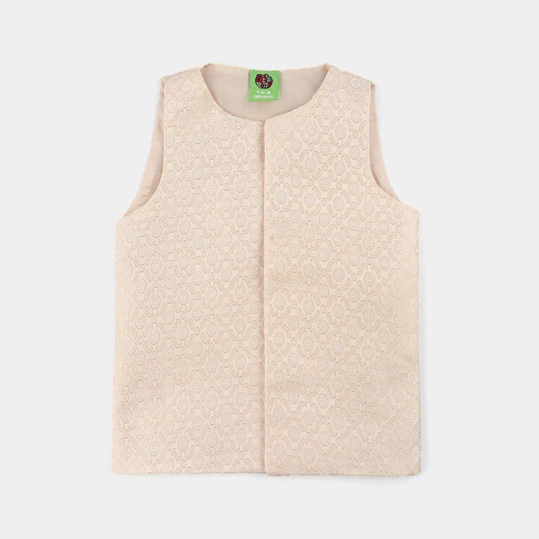 Infant Boys Cotton Slub 3Piece Suit (Bombay Brown)-Rust