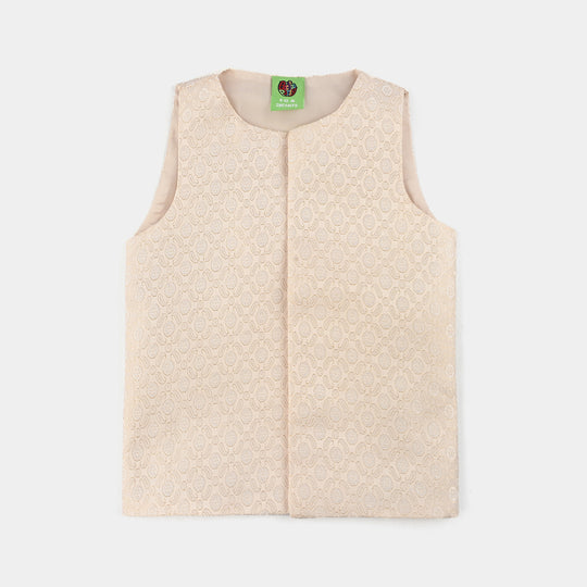 Infant Boys Cotton Slub 3Piece Suit (Bombay Brown)-Rust