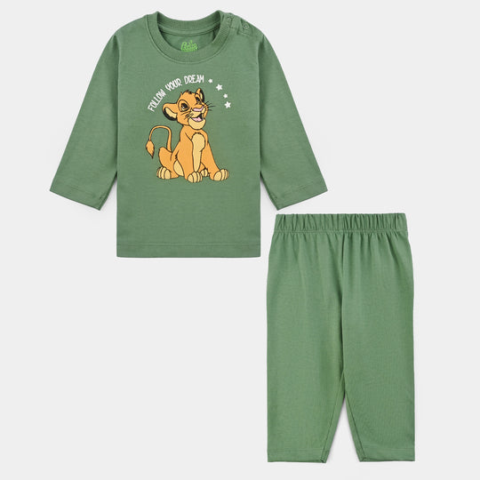 Infant Boys Cotton Night Suit Follow Your Dream-Green Bay