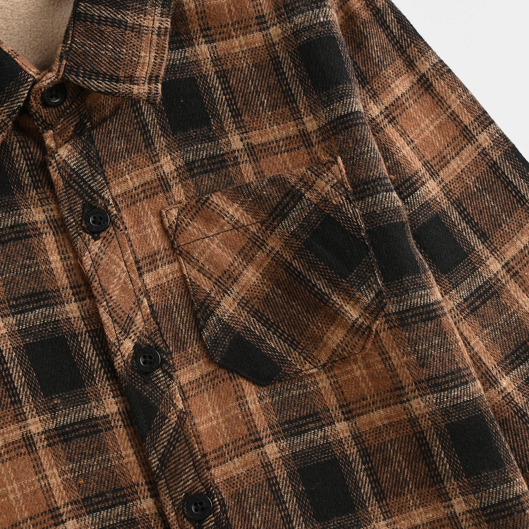 Boys Flannel Shirt (Checkmate)-Brown Check