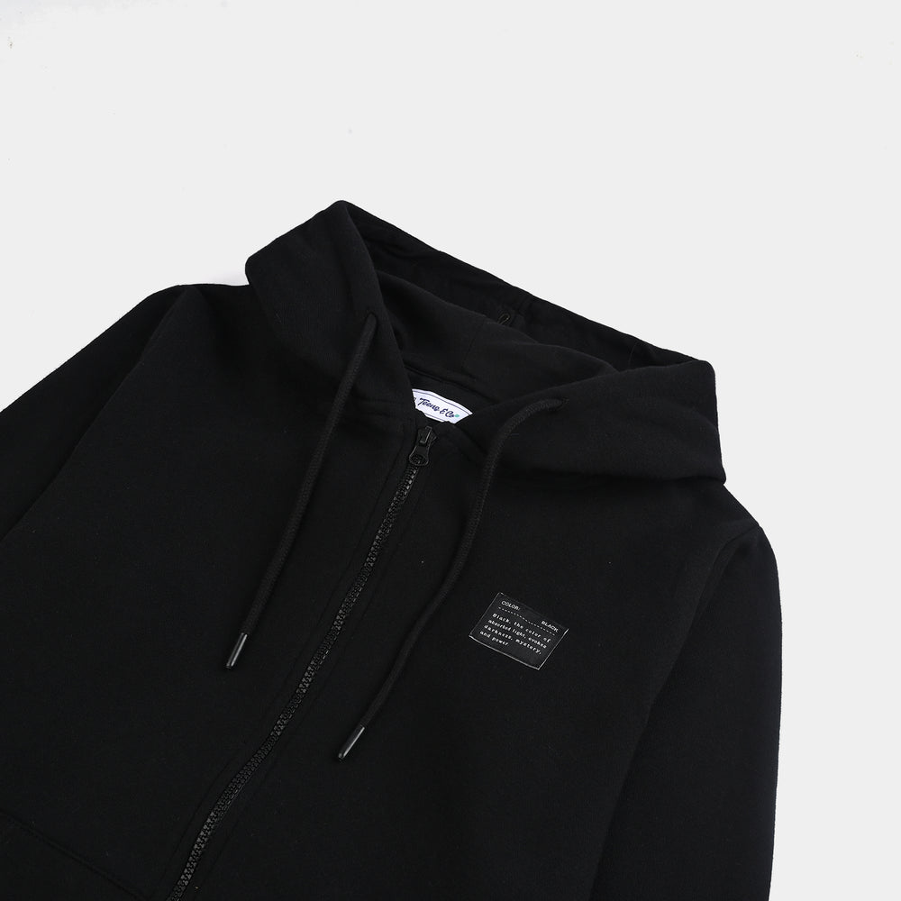 Teens Girls Fleece Jacket SOLID-BLACK