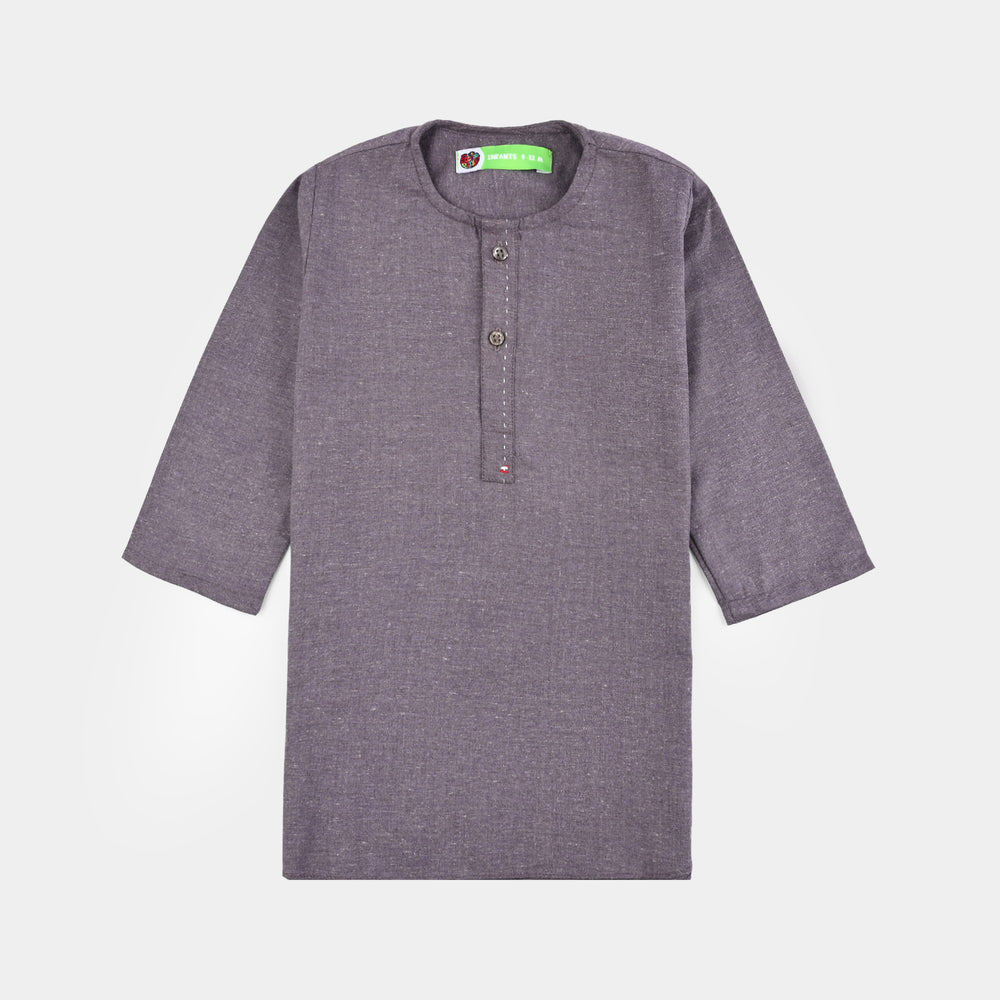 Infant Boys Poly Viscose Suit (Contrast Stitch)-GREY