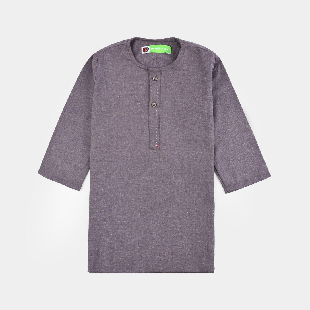 Infant Boys Poly Viscose Suit (Contrast Stitch)-GREY