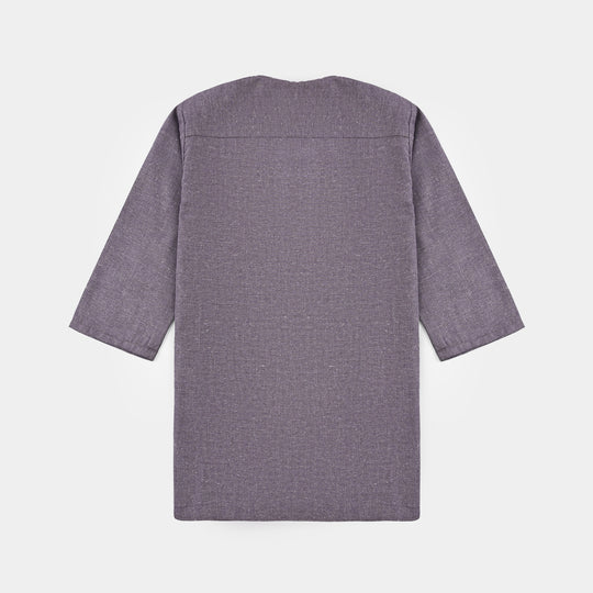 Infant Boys Poly Viscose Suit (Contrast Stitch)-GREY