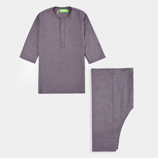 Infant Boys Poly Viscose Suit (Contrast Stitch)-GREY