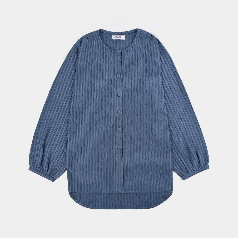 Teens Girls Poly Viscose CO-Ord Cloudy-Antique Blue
