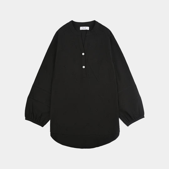 Teens Girls Poly Cotton Casual Top Black Beauty-BLACK