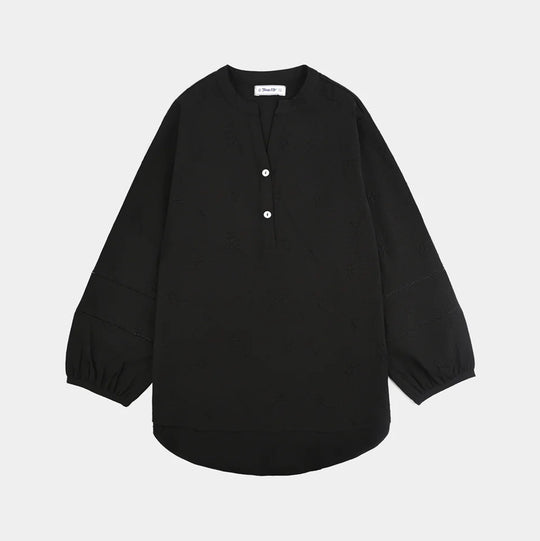 Teens Girls Poly Cotton Casual Top Black Beauty-BLACK