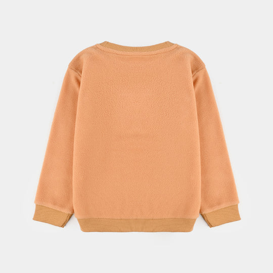 Girls Fleece Sweatshirt HAPPY PLACE-ORANGE