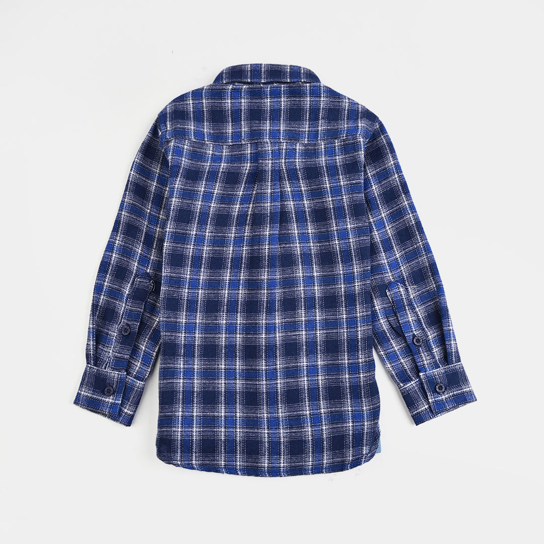 Boys Flannel Shirt (Outta Here)-Blue Check