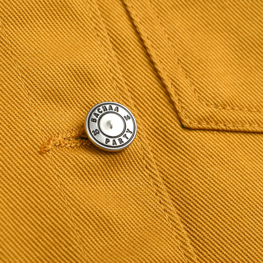 Girls Cotton Twill Woven Jacket Eyelets-Mustard