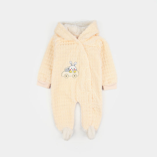 Infant Unisex Faux fur Romper-Beige