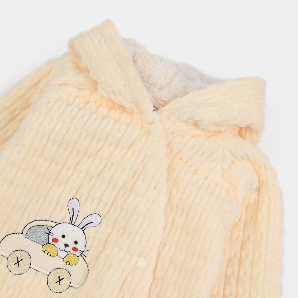 Infant Unisex Faux fur Romper-Beige