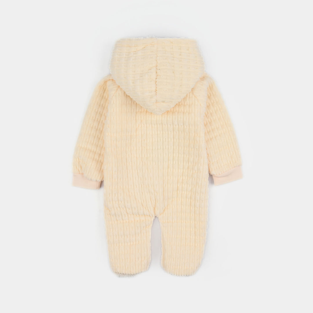 Infant Unisex Faux fur Romper-Beige