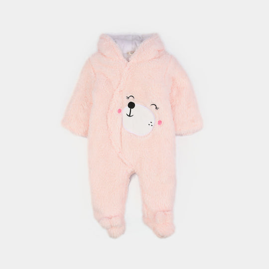 Infant Unisex Faux fur Romper-PINK