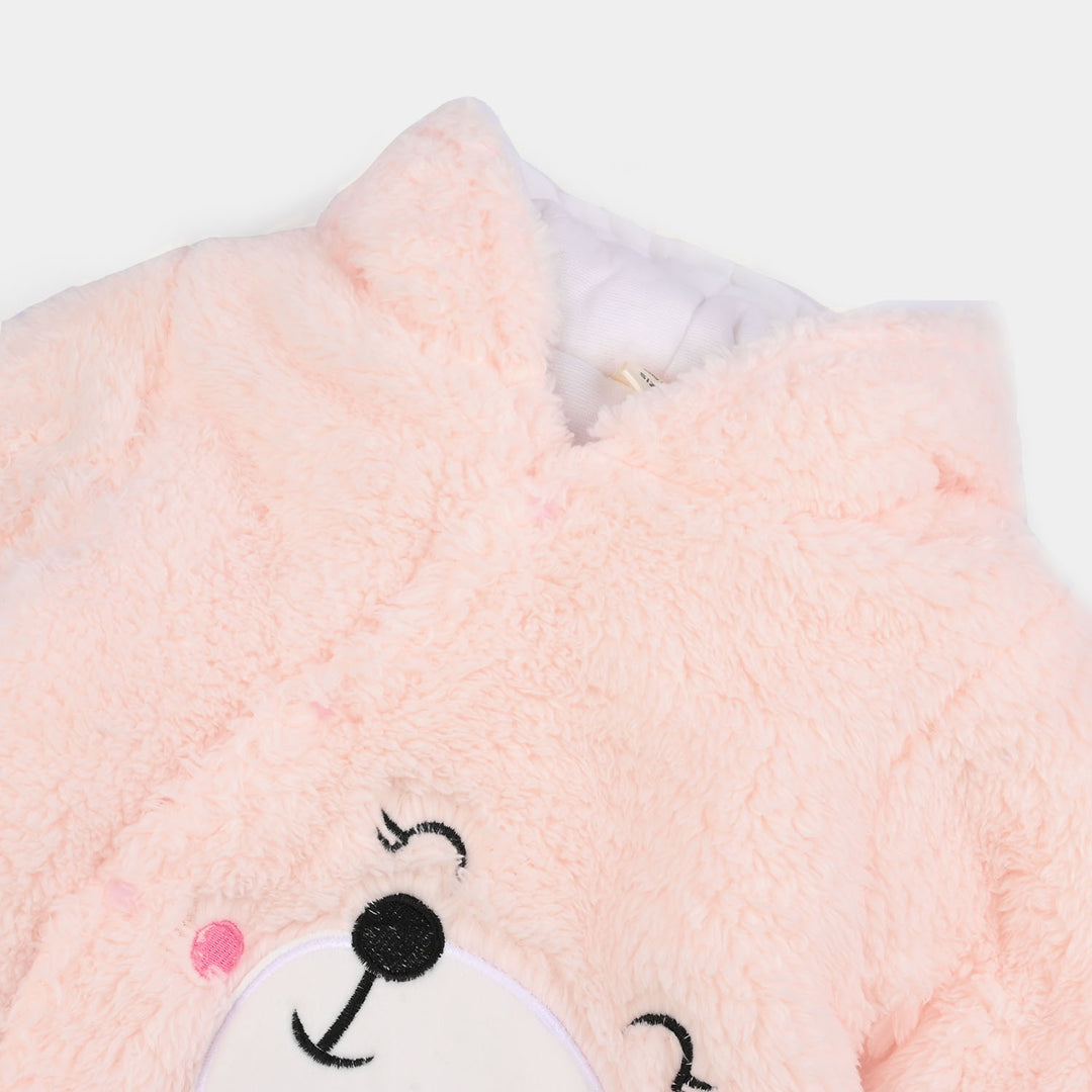 Infant Unisex Faux fur Romper-PINK