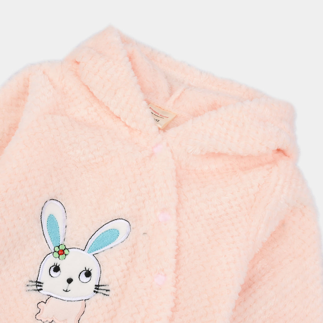 Infant Unisex Faux fur Romper-PINK