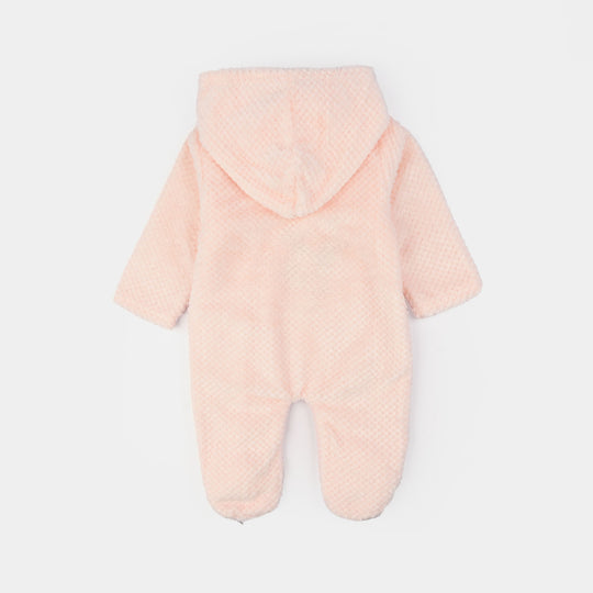 Infant Unisex Faux fur Romper-PINK
