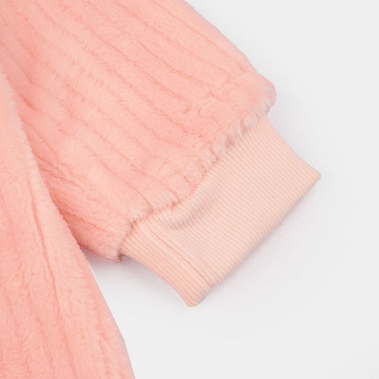 Infant Unisex Faux fur Romper-PINK