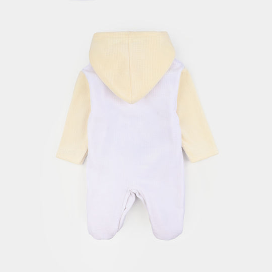 Infant Unisex Faux fur Romper-Beige