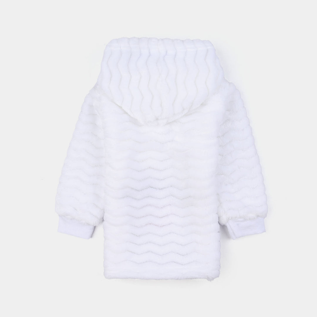 Infant Boys Faux fur 2 Pcs Suit -White