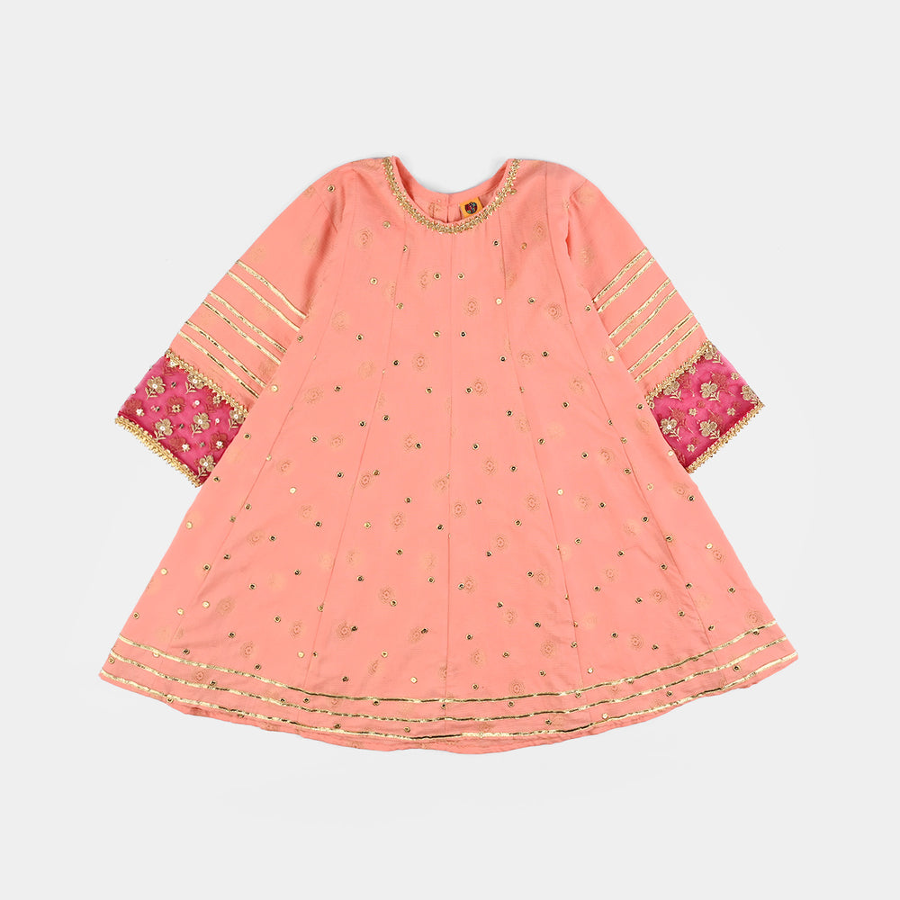 Girls Jacquard 3Pcs Hoor-Peach