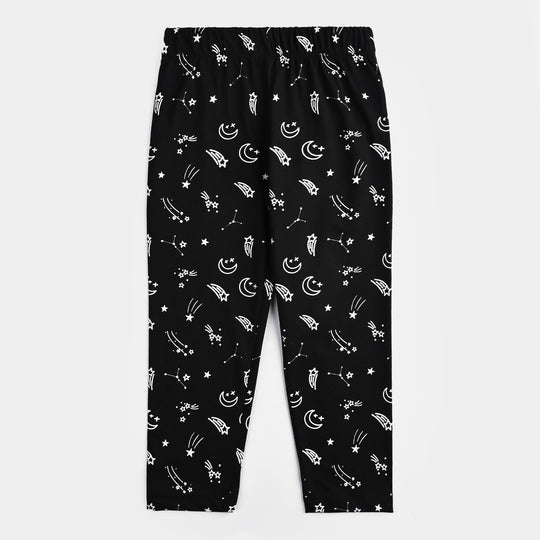 Boys Poly Cotton Jersey Night Suit STARS-BLACK