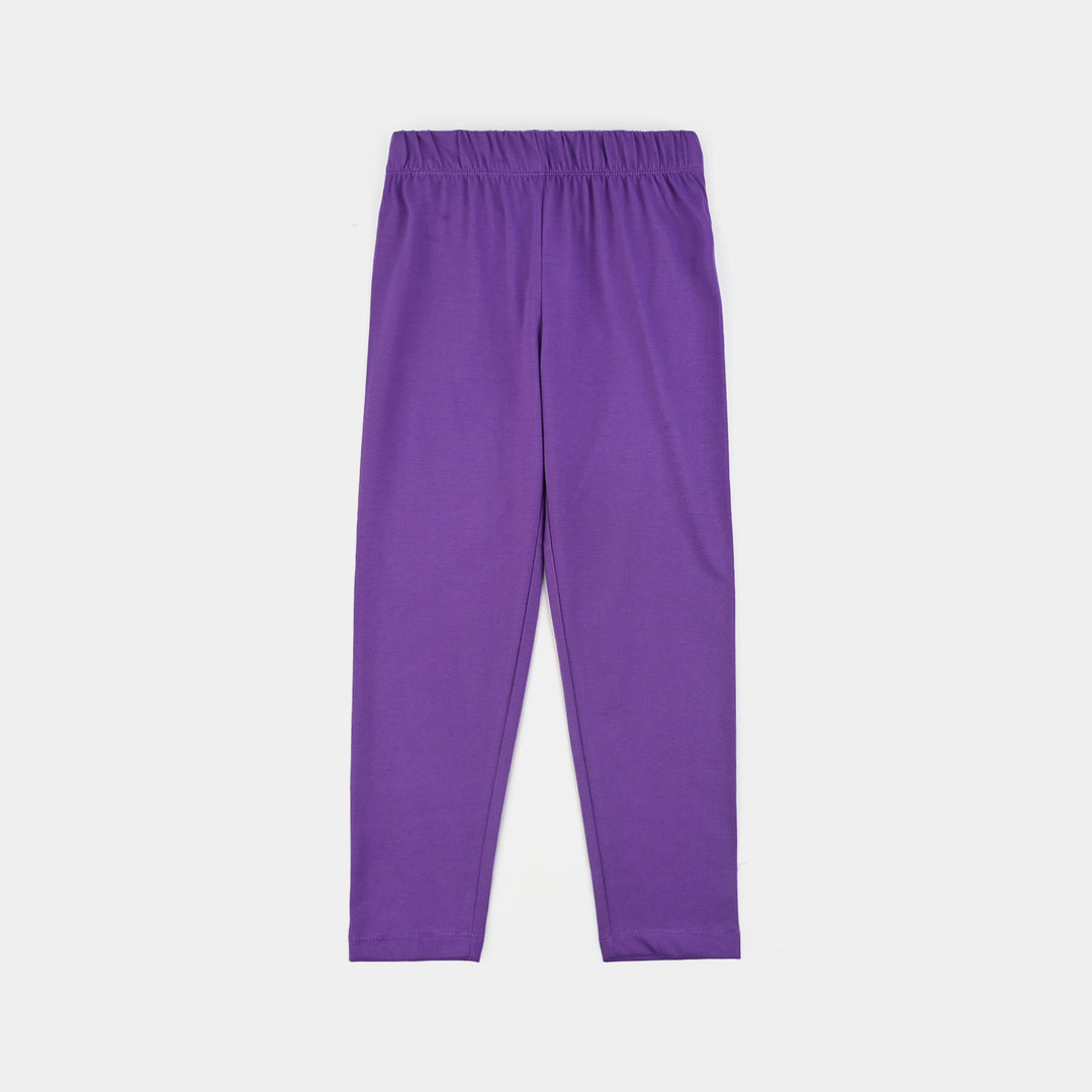Girls Poly Cotton Jersey Night Suit SWEET DREAMS-Purple