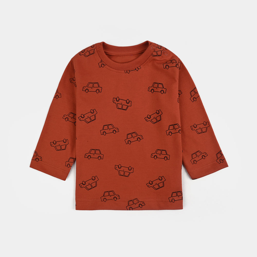Infant Boys Poly Cotton Jersey Night Suit CARS-Burn.Ornge