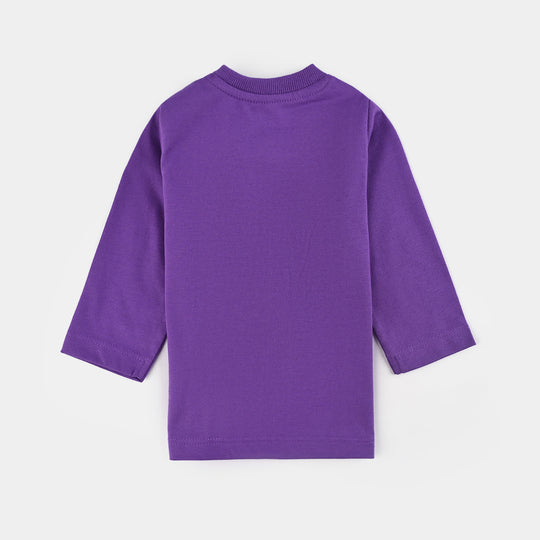 Infant Girls Poly Cotton Jersey Night Suit HAPPY DREAMS-Purple Heart