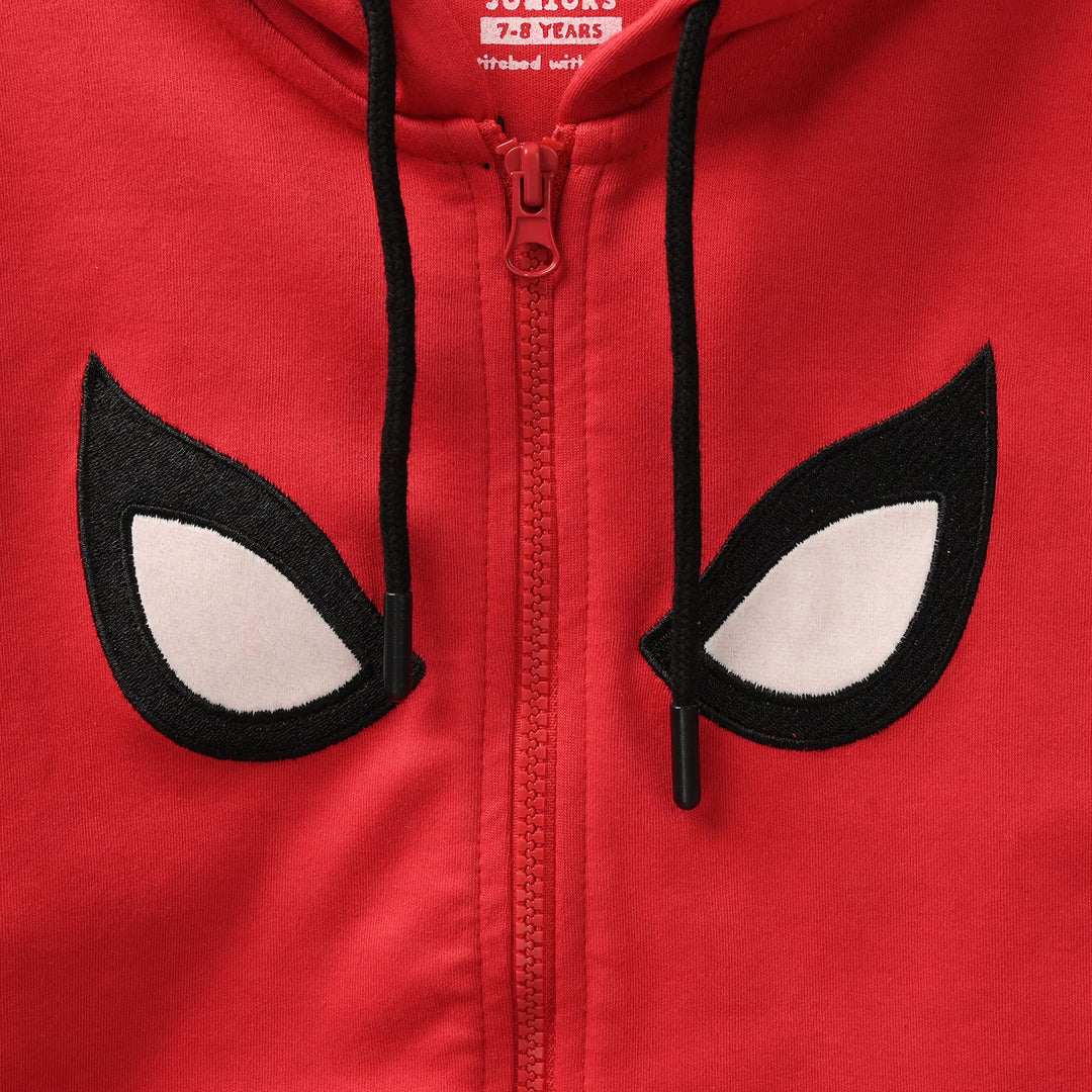 Boys Cotton Interlock Knitted Jacket-C.Red