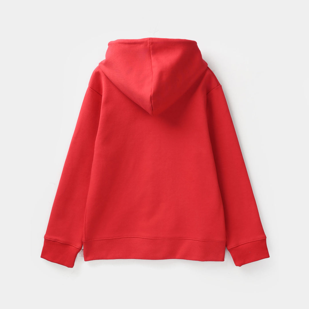 Boys Cotton Interlock Knitted Jacket-C.Red