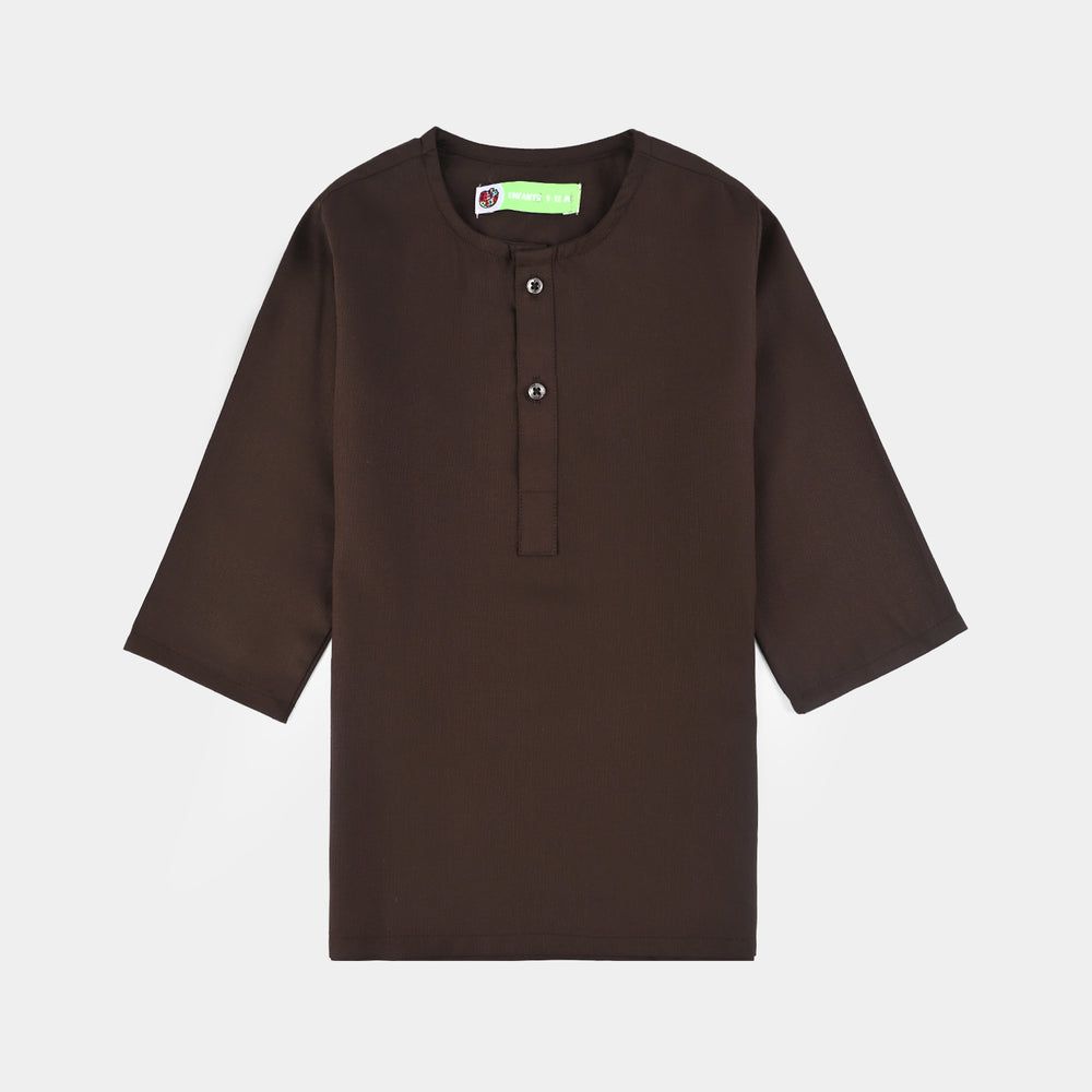Infant Boys Poly Viscose 3 Piece Suit (Earth Tone)-BROWN