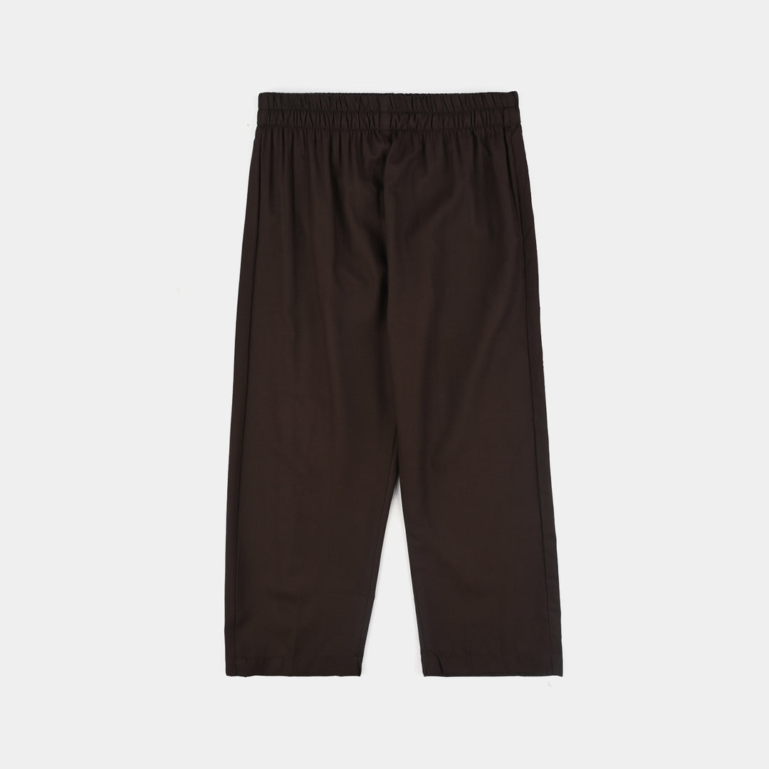 Boys Poly Viscose 3 Piece Suit (Earth Tone)-BROWN