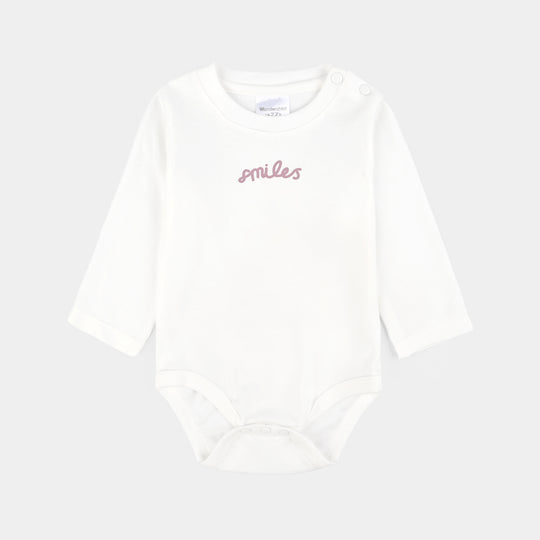 Infant Girls Cotton Interlock 3 PC Set-Pink/White/Beige