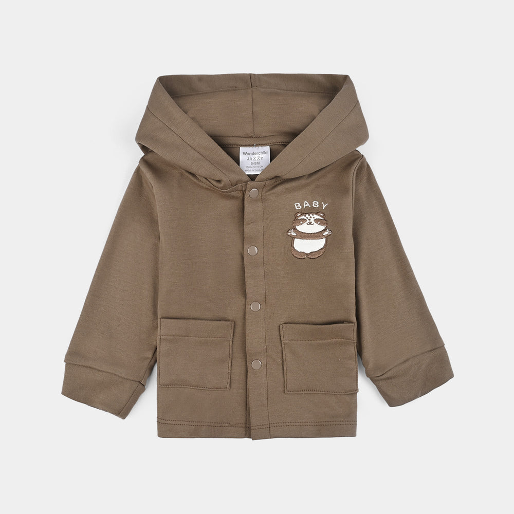 Infant Boys Cotton Interlock 3 PC Set-Brown/White/Yellow