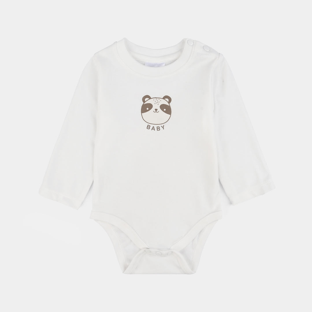Infant Boys Cotton Interlock 3 PC Set-Brown/White/Yellow