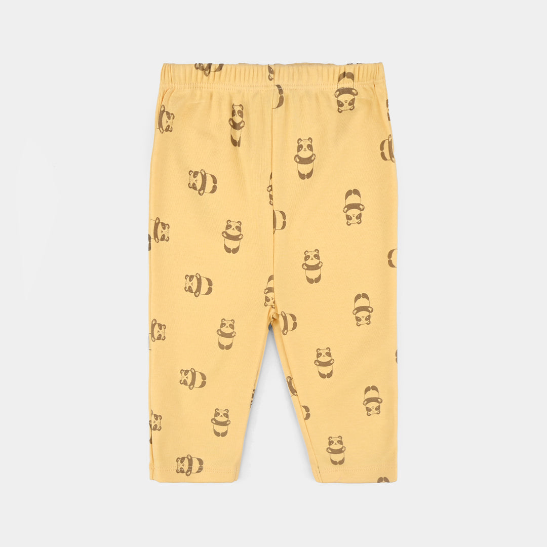 Infant Boys Cotton Interlock 3 PC Set-Brown/White/Yellow