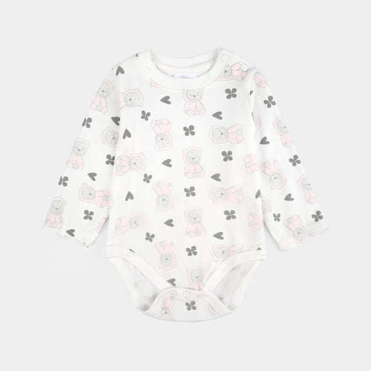 Infant Girls Cotton Interlock 3 PC Set-Grey/White/Pink