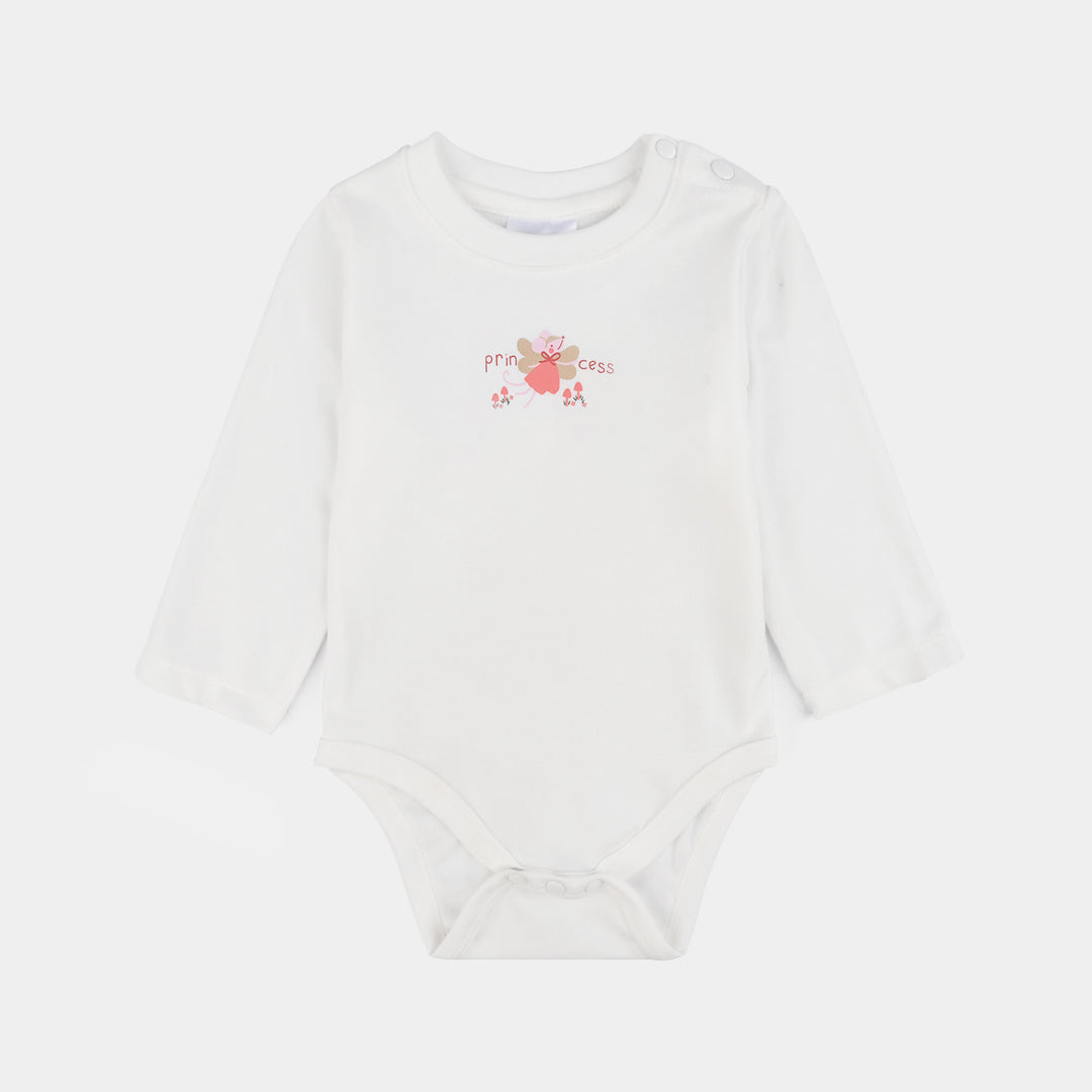 Infant Girls Cotton Interlock 3 PC Set-White/Green