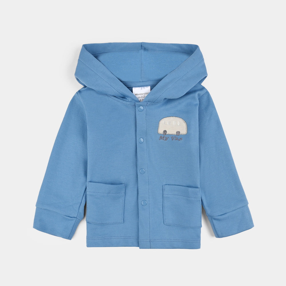 Infant Boys Cotton Interlock 3 PC Set-Blue/White/Beige