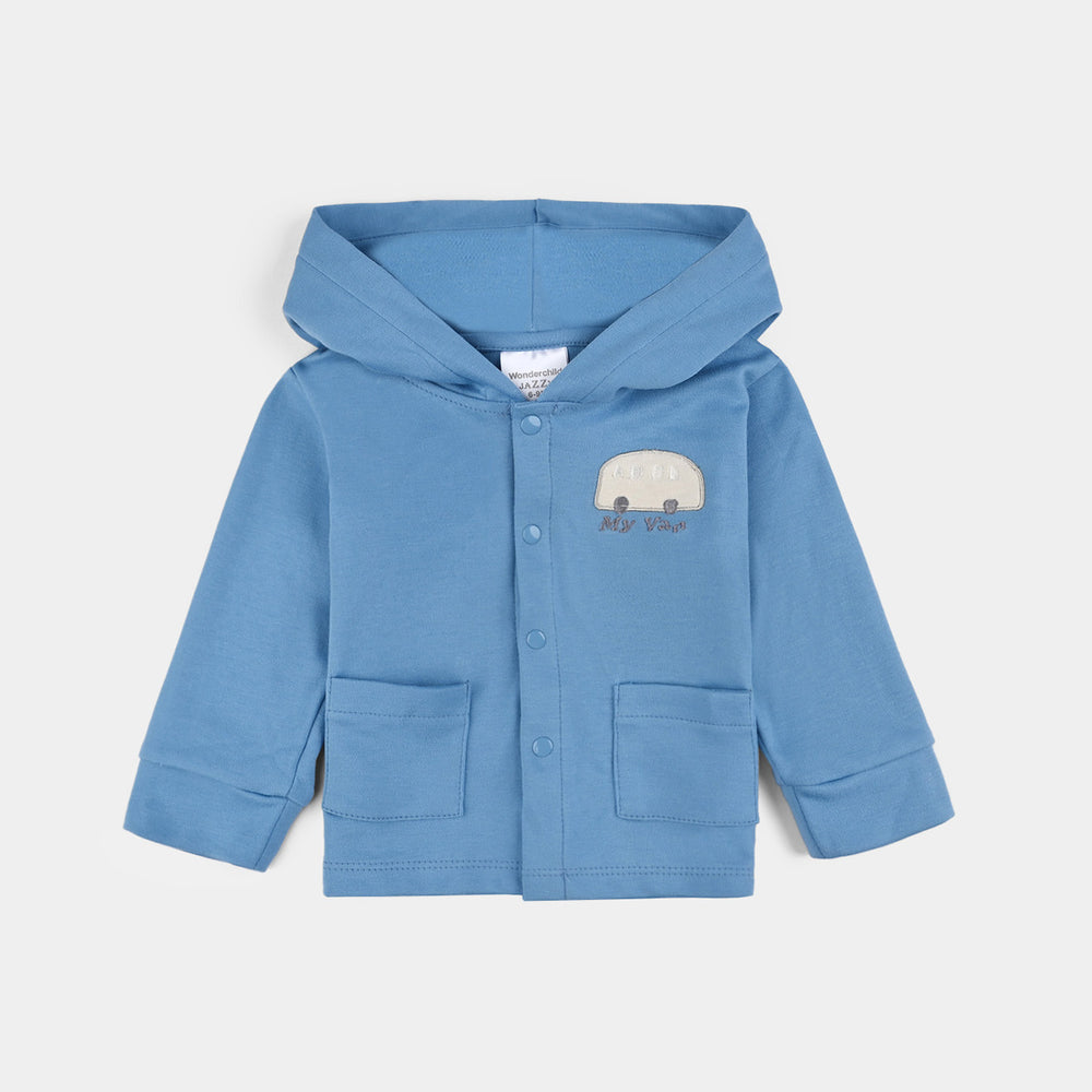 Infant Boys Cotton Interlock 3 PC Set-Blue/White/Beige