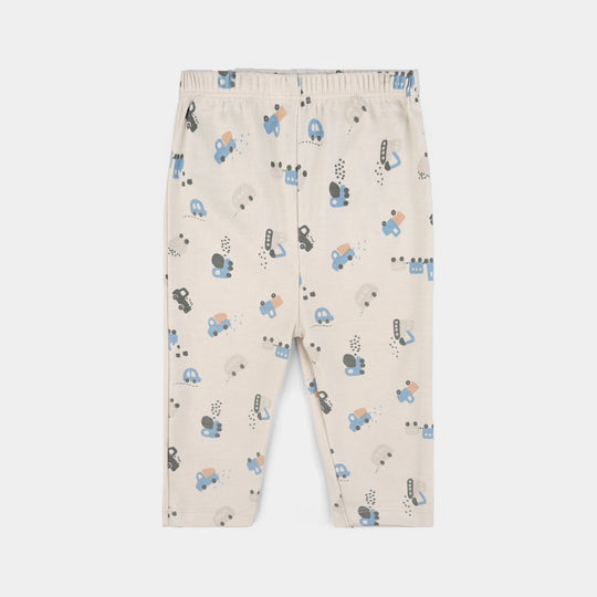 Infant Boys Cotton Interlock 3 PC Set-Blue/White/Beige