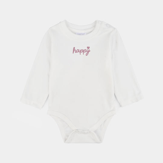 Infant Girls Cotton Interlock 3 PC Set-Pink/White/Beige