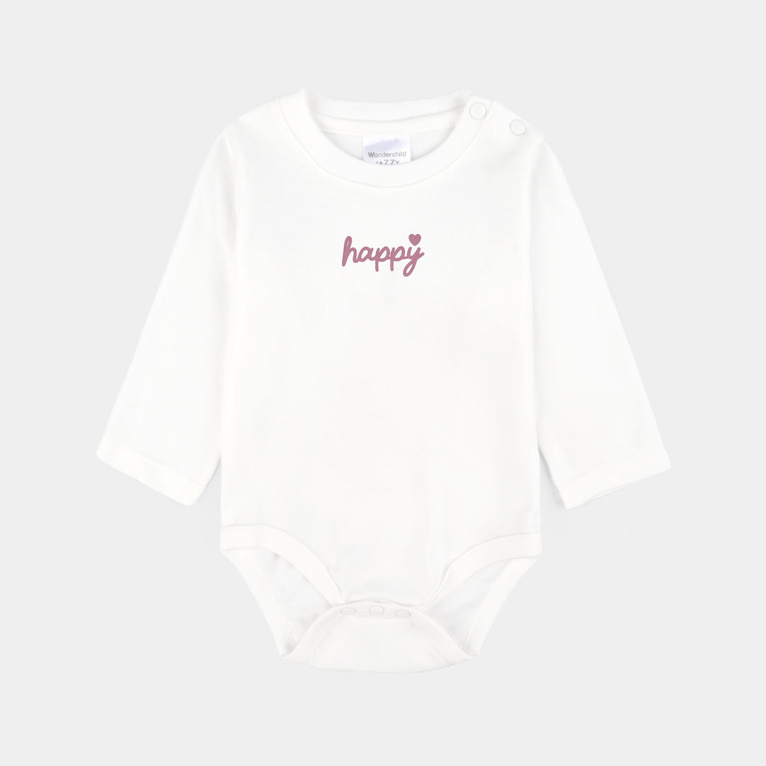 Infant Girls Cotton Interlock 3 PC Set-Pink/White/Beige