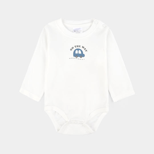 Infant Boys Cotton Interlock 3 PC Set-Blue/White/Beige