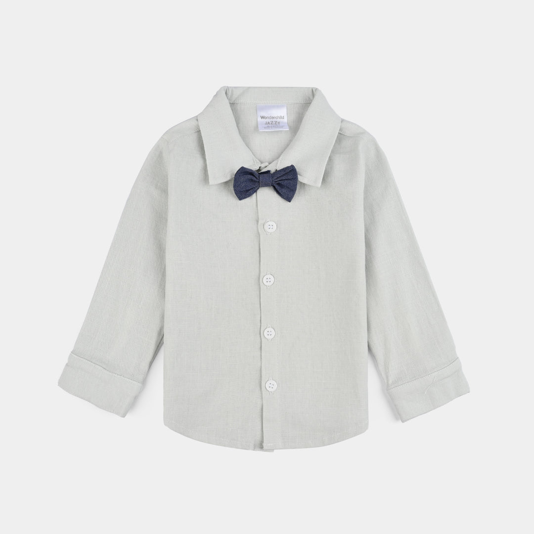 Infant Boys Cotton Interlock Suit-White/Navy