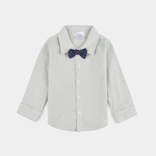 Infant Boys Cotton Interlock Suit-White/Navy